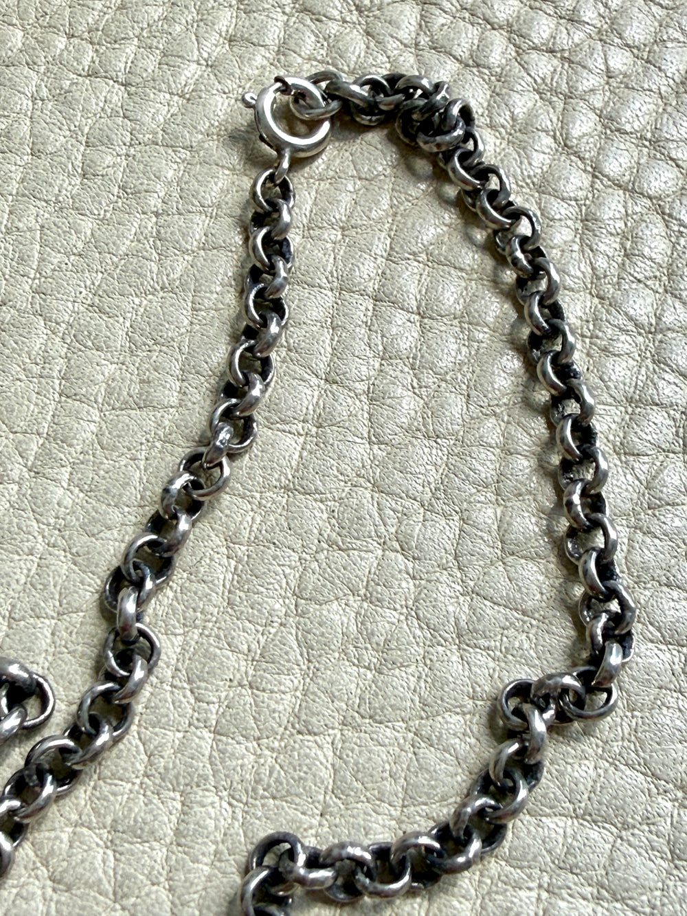 Vintage Silver Rolo Link Necklace- 30 inch length