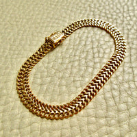 1973 Swedish Vintage Herringbone Link Bracelet 18k Gold – 7.5 Inch Length