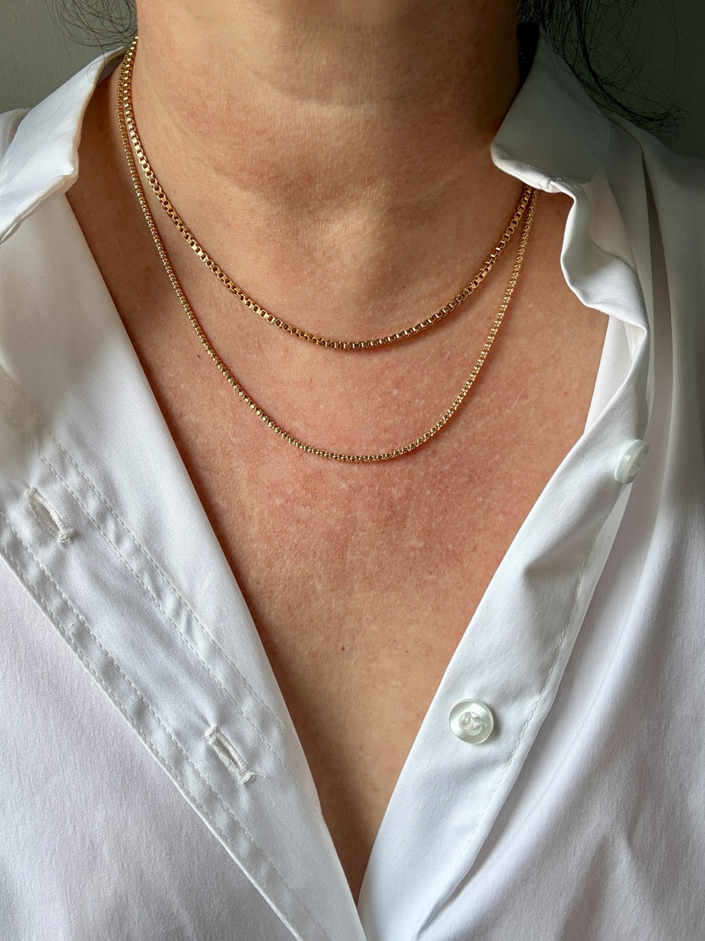 14k Gold Round Honeycomb Link Necklace with Charm Holder– 19.5 Inches