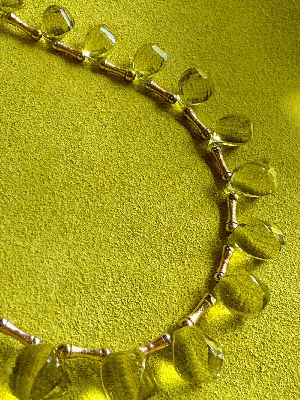 JUICY! Graduated Lemon Quartz and 14k gold necklace - 18 inch length