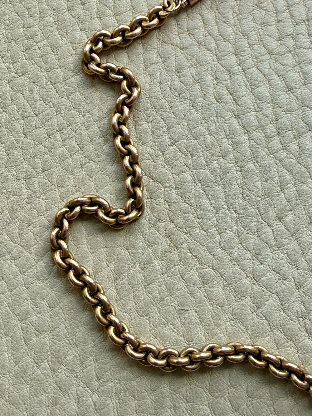Antique 9k Gold Cable Link Necklace with Barrel Clasp - 17.5 inch length