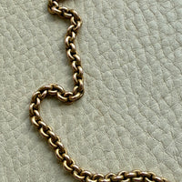 Antique 9k Gold Cable Link Necklace with Barrel Clasp - 17.5 inch length