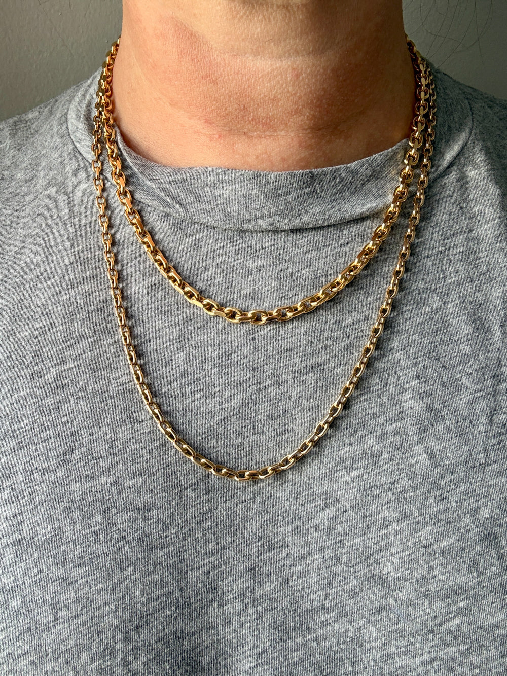 Chunky Vintage Danish 14k Gold Biker Chain Necklace – 23 Inch Length
