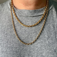 Chunky Vintage Danish 14k Gold Biker Chain Necklace – 23 Inch Length