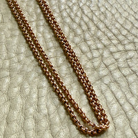 Victorian Era Antique 18k Gold Longuard Belcher Link Chain with Slider & Dog Clip - 33 inch doubled necklace length