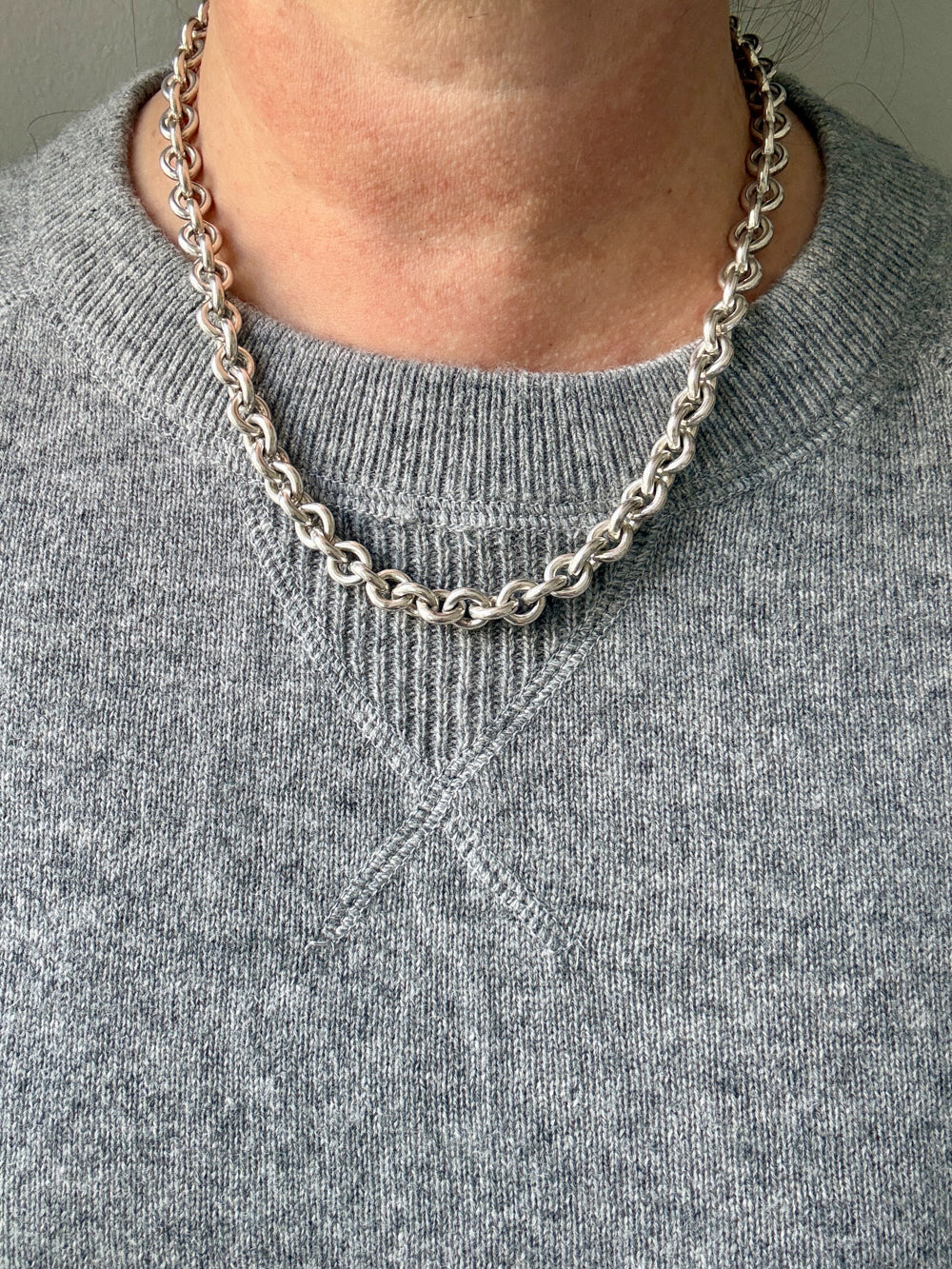 YUM! Chubby Sterling Silver Cable Chain Necklace - 19.8 inch length