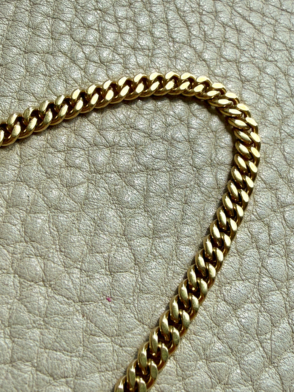 18k Gold Vintage Curb Link Watch Chain Necklace with Sheathed Fastener- 17.1 inch length