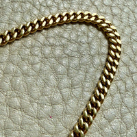 18k Gold Vintage Curb Link Watch Chain Necklace with Sheathed Fastener- 17.1 inch length