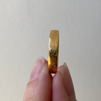 1958 Swedish vintage 18k gold ring - botanical etching- size 8