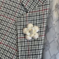 1950s Sterling Silver Filigree Flower Brooch - 1.8 inch diameter