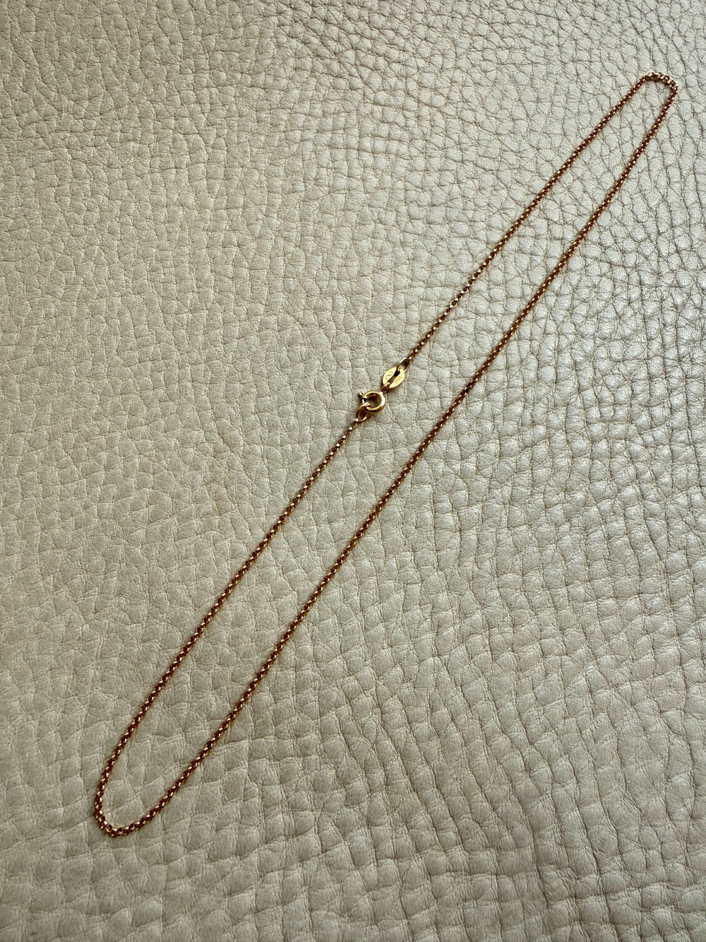 18k Gold Vintage Rolo Chain Necklace – 15.75 Inch length