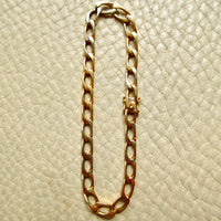 Vintage Geometric Open Curb Link Bracelet 18k Gold – 7.1 Inch Length