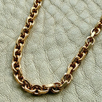 Vintage Italian 3mm Solid Biker Link Chain Necklace 18k Gold – 19.75 Inch Length