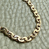 Dated 1930 18k Gold Virola Link Watch Chain Necklace Extender with Large Bolt Clasp - 10.25 inch length