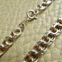 Vintage European 1900s Silver Double Link Necklace – 17.75 Inch Length