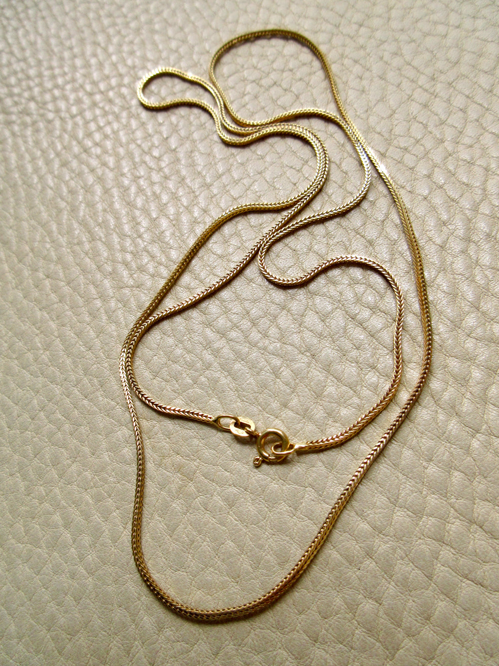 Vintage Balestra Long Length Square Foxtail link necklace in 18k gold, 27.6 inch length