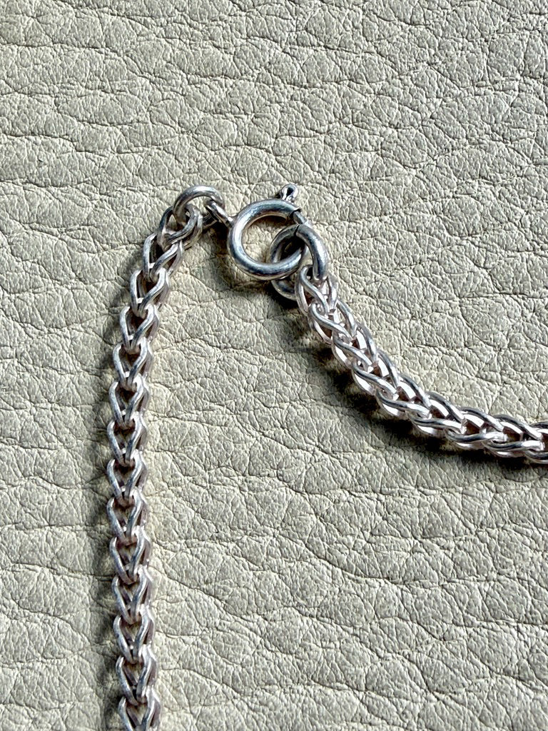 Silver Handmade Open Foxtail Link Necklace - 20 inch length