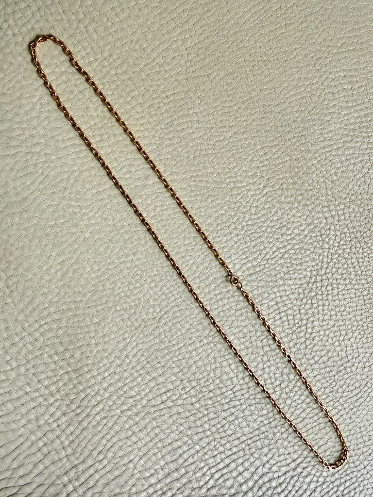 1926 Gothenburg, Vintage 18k Gold Biker Link Chain Necklace - 24 inch length