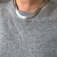 Italian Sterling Silver Herringbone Chain Necklace – 18.5 Inch Length