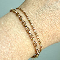 1960s era Vintage Danish 14k Gold Biker Chain Bracelet – 7.75 Inch Length