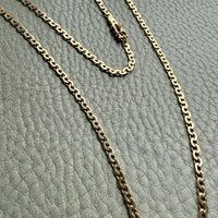 Long 18k Gold Vintage Virola Link Necklace - 21.8 inch length