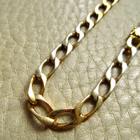 Vintage Geometric Open Curb Link Bracelet 18k Gold – 7.1 Inch Length