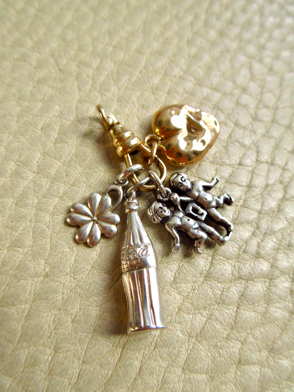 Vintage Silver Lucky Clover Charm or Pendant
