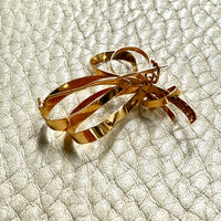 1954 Vintage Swedish 18k Gold Ribbon Brooch - 1.3 inch