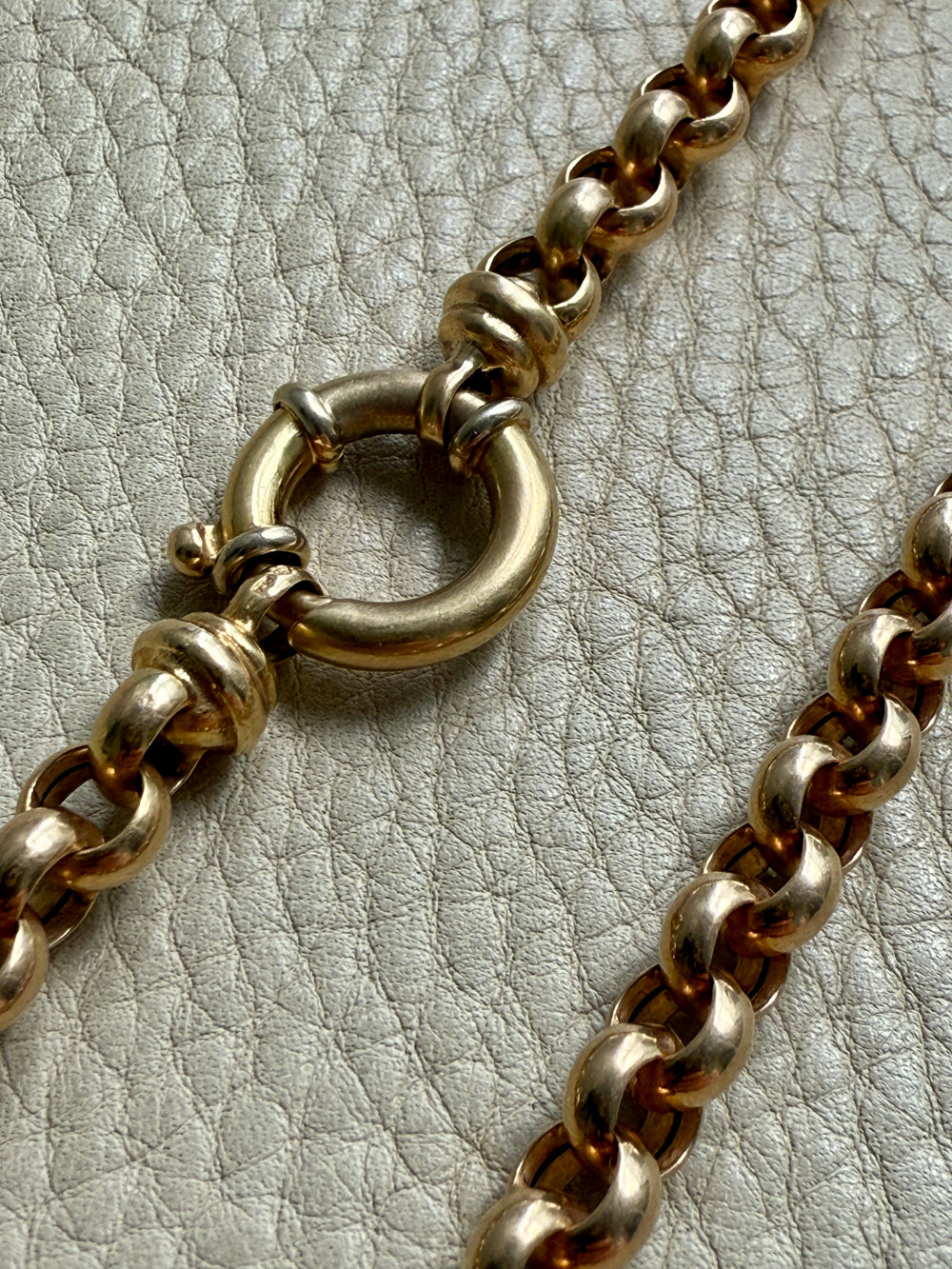 Chubby! 18k Gold Rolo Link Necklace with Large Bolt Clasp - 17.8 inch length