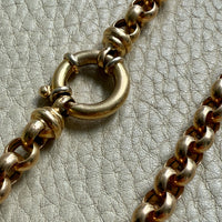 Chubby! 18k Gold Rolo Link Necklace with Large Bolt Clasp - 17.8 inch length