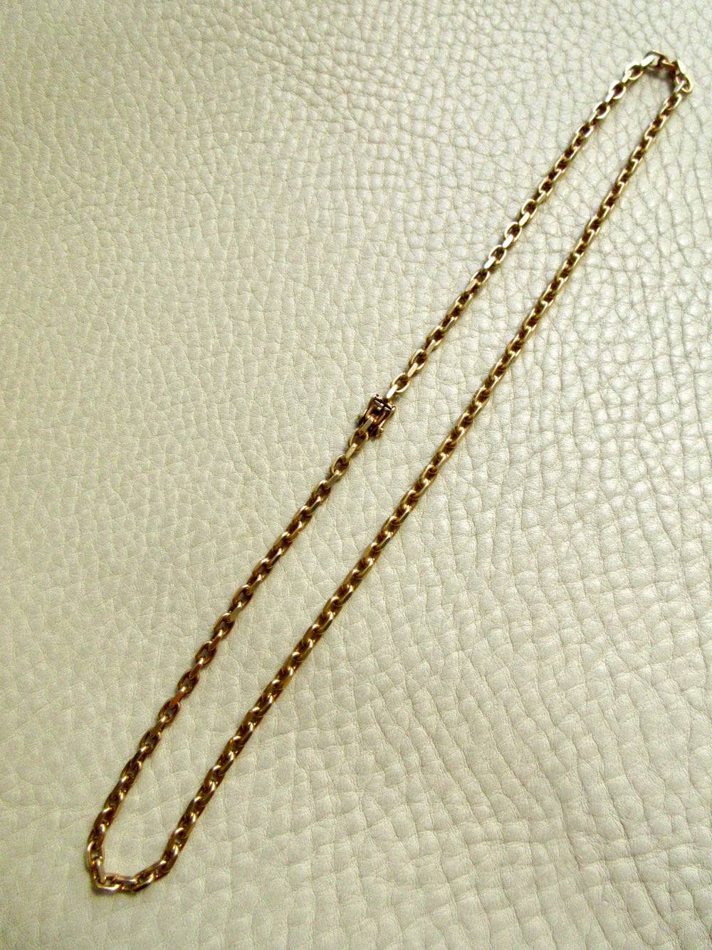 Chunky Vintage Danish 14k Gold Biker Link Chain Necklace – 17.7 Inch Length
