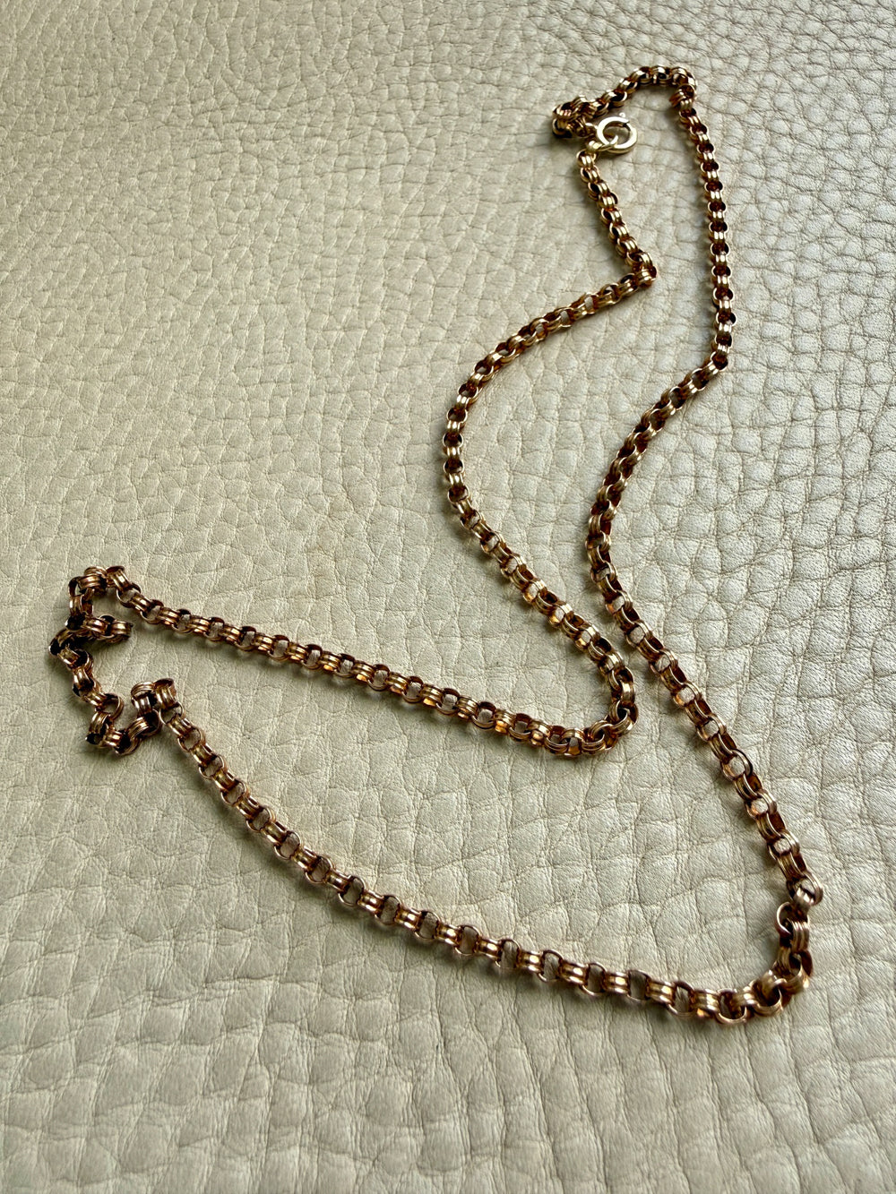 Antique British 18k Gold Belcher Chain Necklace – 21.25 Inch Length