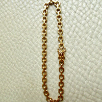 1950 Swedish Vintage Biker Link Bracelet 18k Gold – 8.1 Inch Length