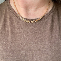 1959 Vintage Signed 18k Gold Tulip Link Chain Necklace – 16.5 Inch Length
