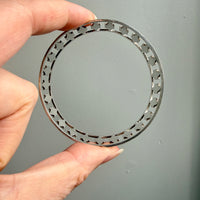 1969 Signed Silver bangle with pillar cutouts - 7.7 interior circumference