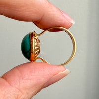 1966 Vintage Swedish 18k Gold Turquoise Cabochon Ring – Size 8