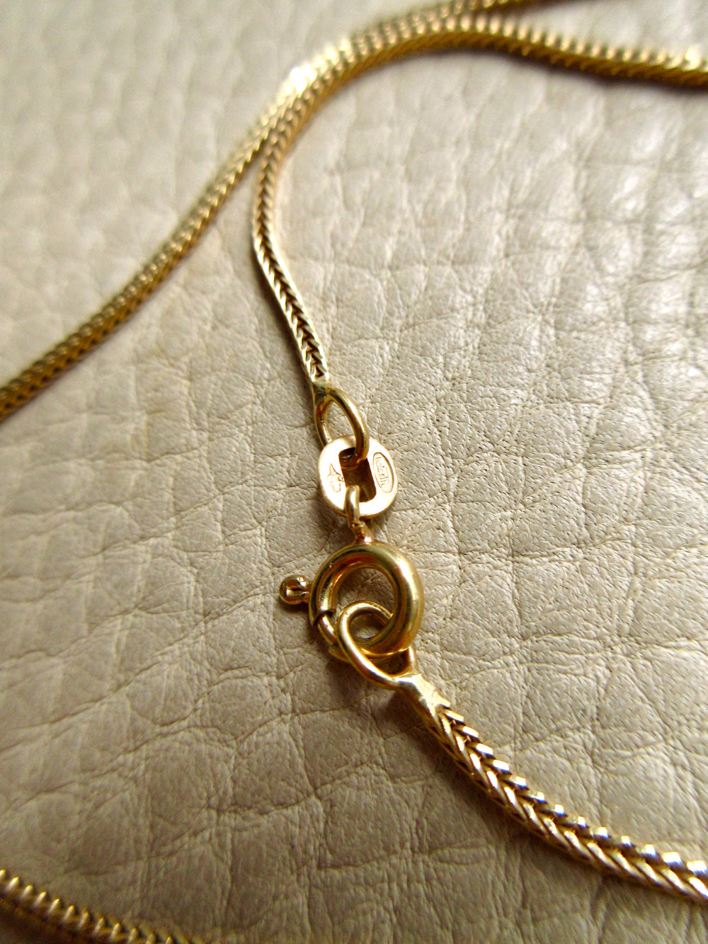 Vintage Balestra Long Length Square Foxtail link necklace in 18k gold, 27.6 inch length