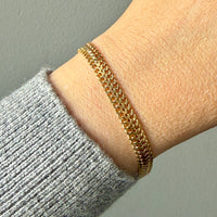 1973 Swedish Vintage Herringbone Link Bracelet 18k Gold – 7.5 Inch Length