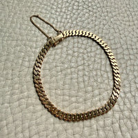 Midcentury era 18k Gold Pressed Curb Bracelet with Safety Chain – 7.5 inch length