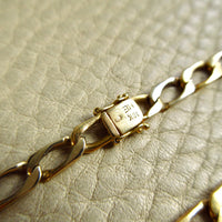 Vintage Geometric Open Curb Link Bracelet 18k Gold – 7.1 Inch Length
