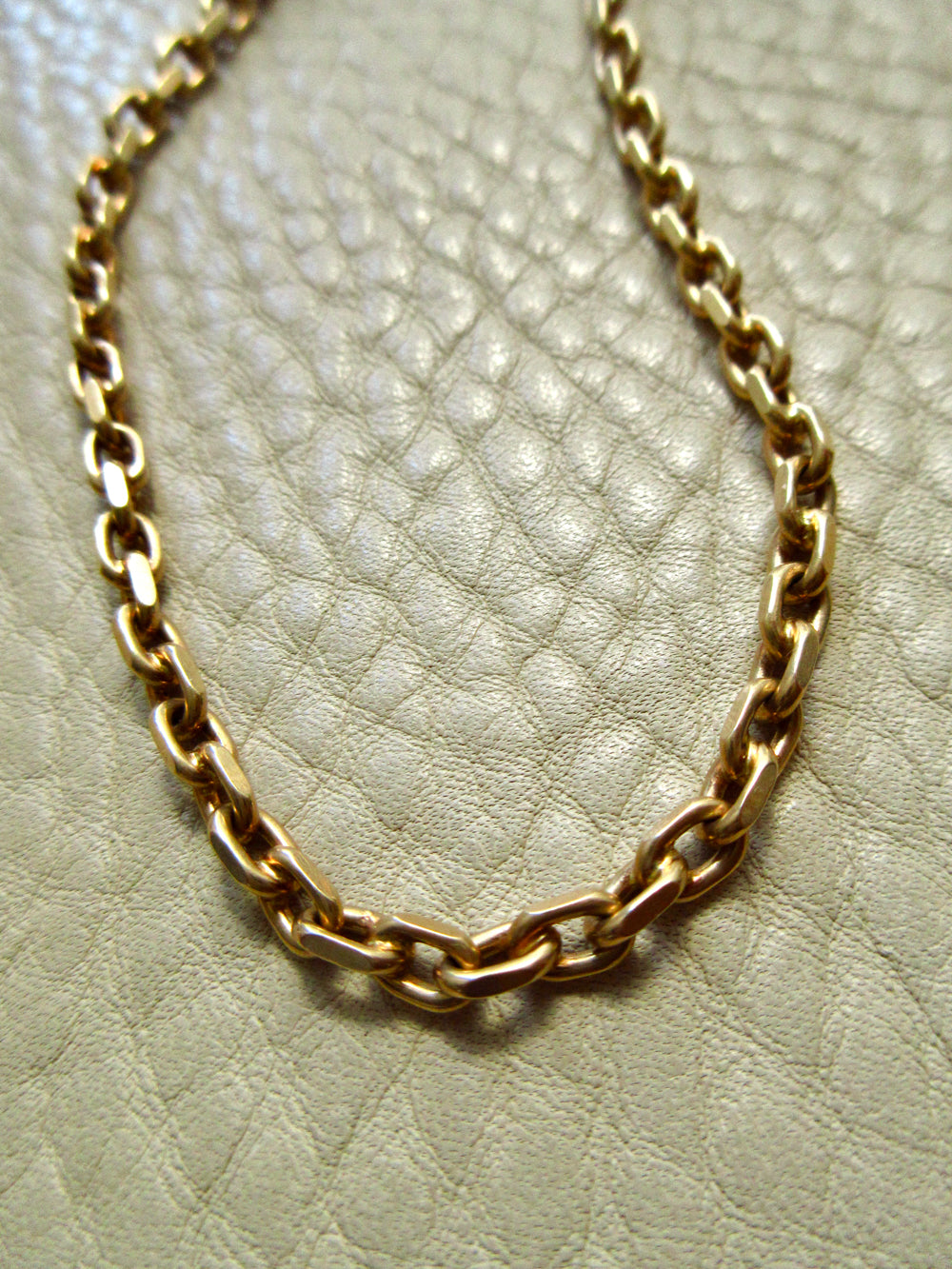 Chunky Vintage Danish 14k Gold Biker Link Chain Necklace – 17.7 Inch Length