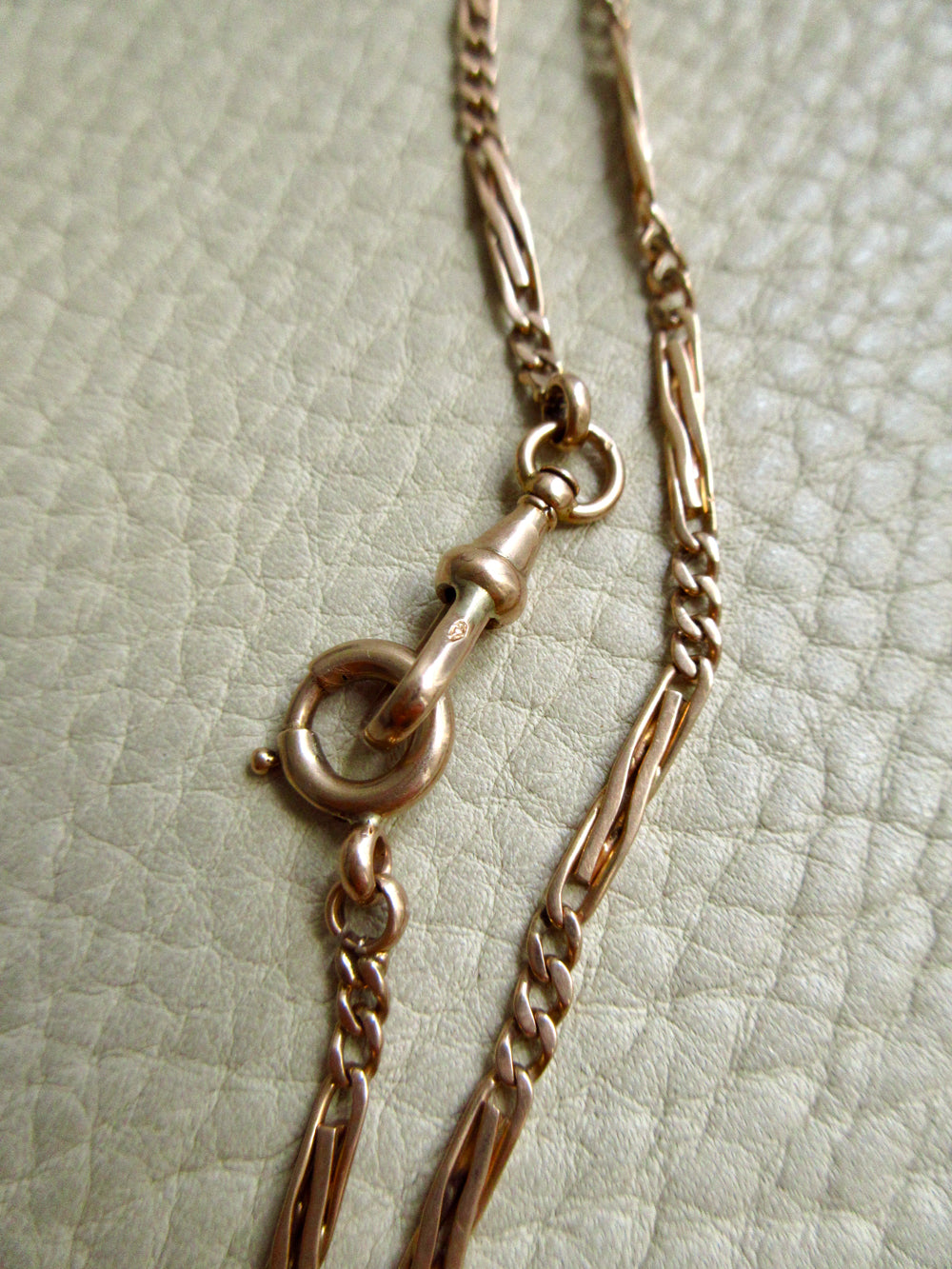 Rosy 14k Gold Bar and Curb Watch Chain Necklace - 16.7 inch length