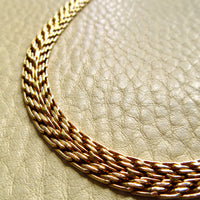 UnoAErre Shimmering Italian Woven Flat Lay Necklace in 14k Gold - 16 inch length