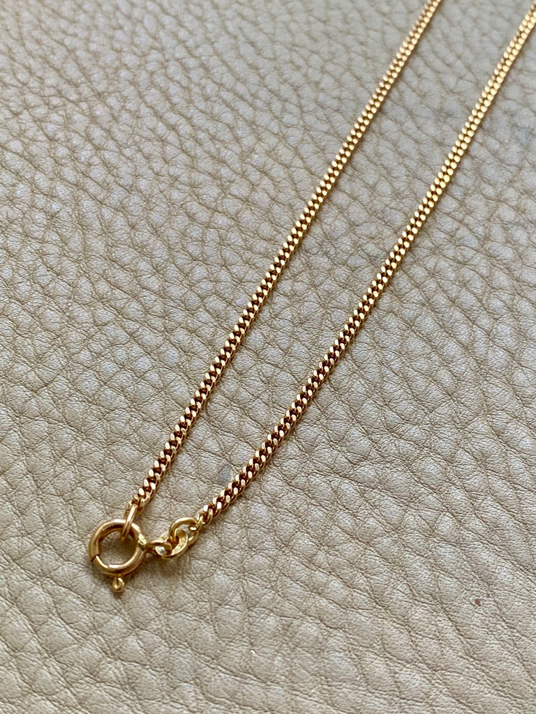 Vintage Classic 18k gold curb link necklace - 20 inch length