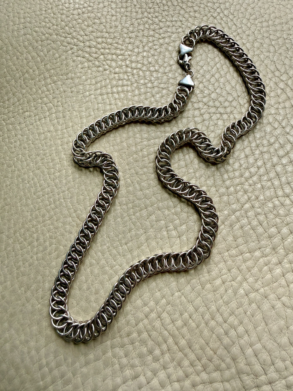 Vintage Sterling Silver Spiral Link Chain Necklace – 19.9 Inch length