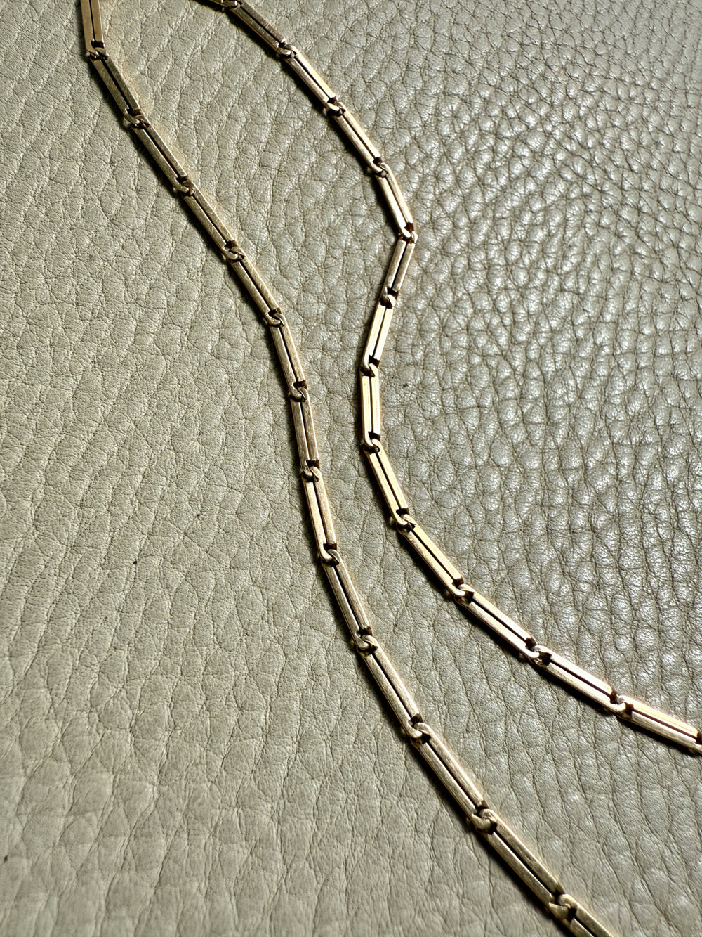 18k Gold Bar-Link Watch Chain Necklace with Dog Clip - 17 inch length