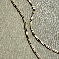 18k Gold Bar-Link Watch Chain Necklace with Dog Clip - 17 inch length