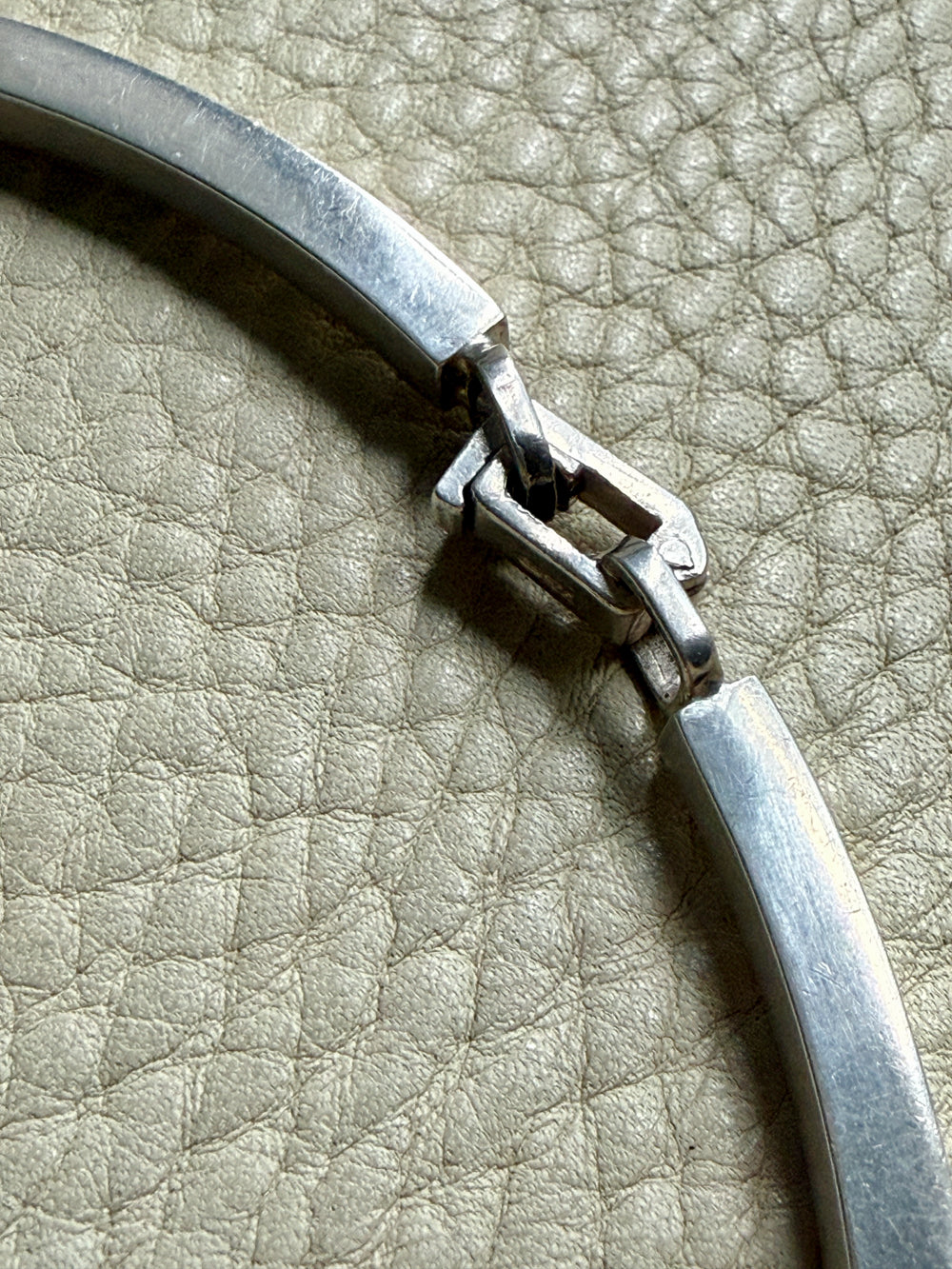 1970s era Vintage Sterling Silver Bar Link Choker Necklace by Franz Scheuerle Quinn – 14.5 inch interior circumference