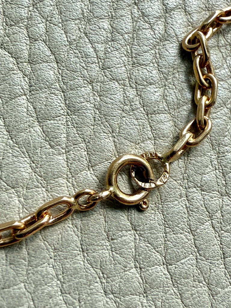 1926 Gothenburg, Vintage 18k Gold Biker Link Chain Necklace - 24 inch length