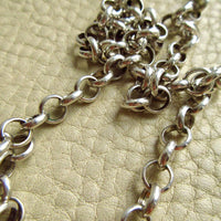 1941 Vintage Swedish Silver Lariat Rolo Necklace – 26.5 Inch Adjustable Length